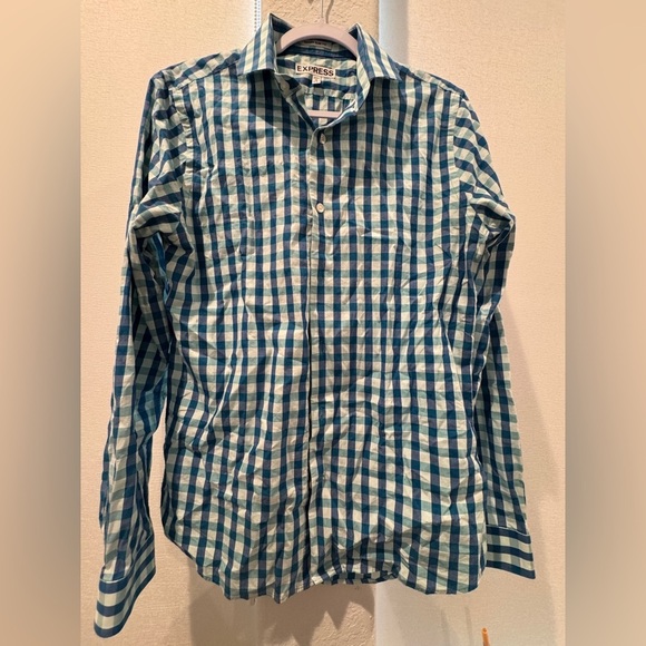 Express men button up shirt blue purple extra slim fit Sz M *worn twice - Picture 5 of 6